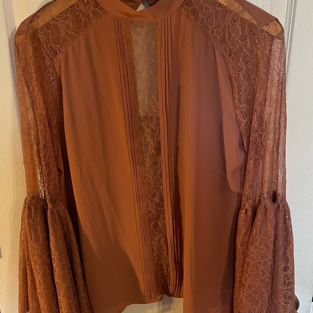 Express Elegant Lace Sleeve Women's Top